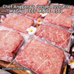 Australia beef mince 85CL Anggana's BURGER PATTY seasoned with Italian herbs ECONOMY THIN frozen price for 500g 5pcs